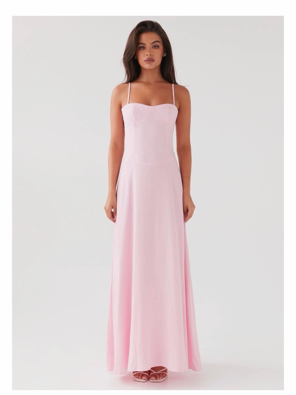 Peppermayo Pale Pink Maxi Dress with Spaghetti Straps
